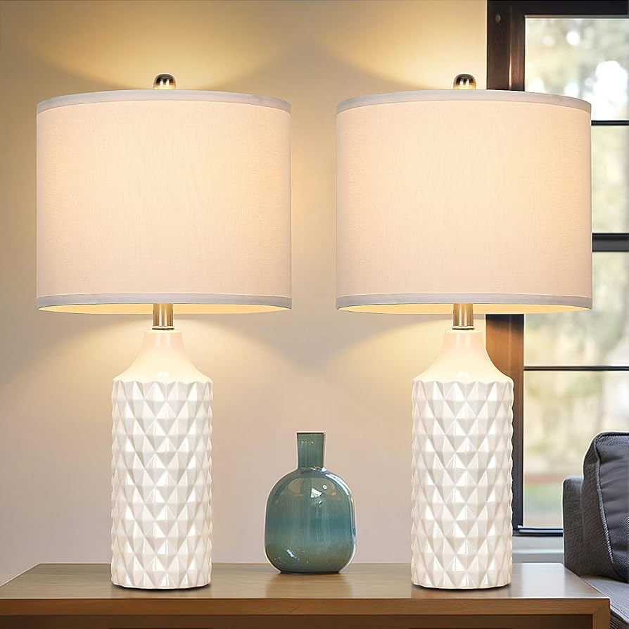 Modern Ceramic Table Lamp - White Base