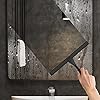 All-Purpose Stainless Steel Shower Squeegee for Shower Doors with 2 Adhesive Hooks, Bathroom Cleaner Tool Household Window Mirror Squeegee for Home Cleaning, Glass Door, Tile Wall, Car, 10 Inch Black
