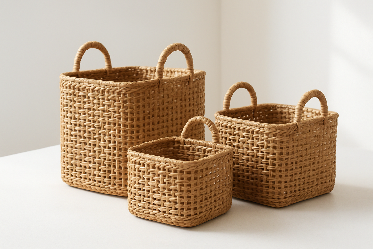 Woven Storage Baskets - Natural Setting