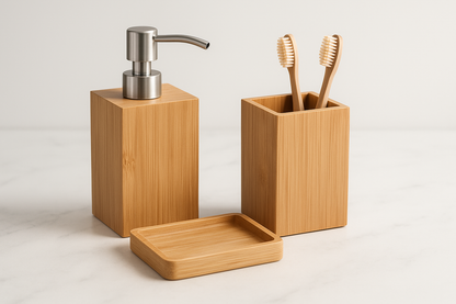 Bamboo Bathroom Set - Marble Surface